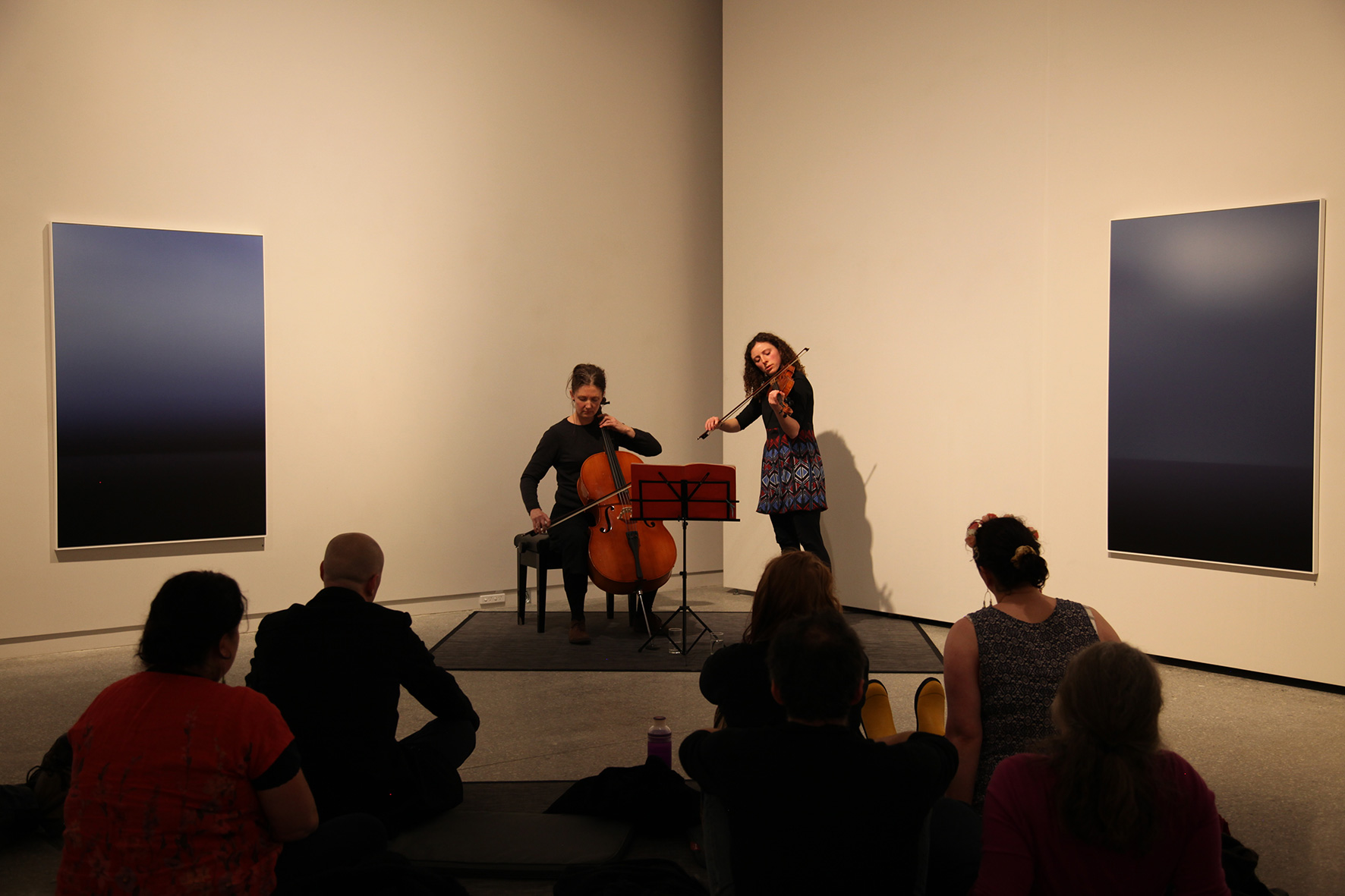 Lucy Wilson and Emily Sheppard perform at Blue Room, Moonah Art Centre, 2018